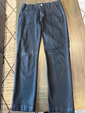 PAIGE Black Straight-Leg Faux Leather Jeans